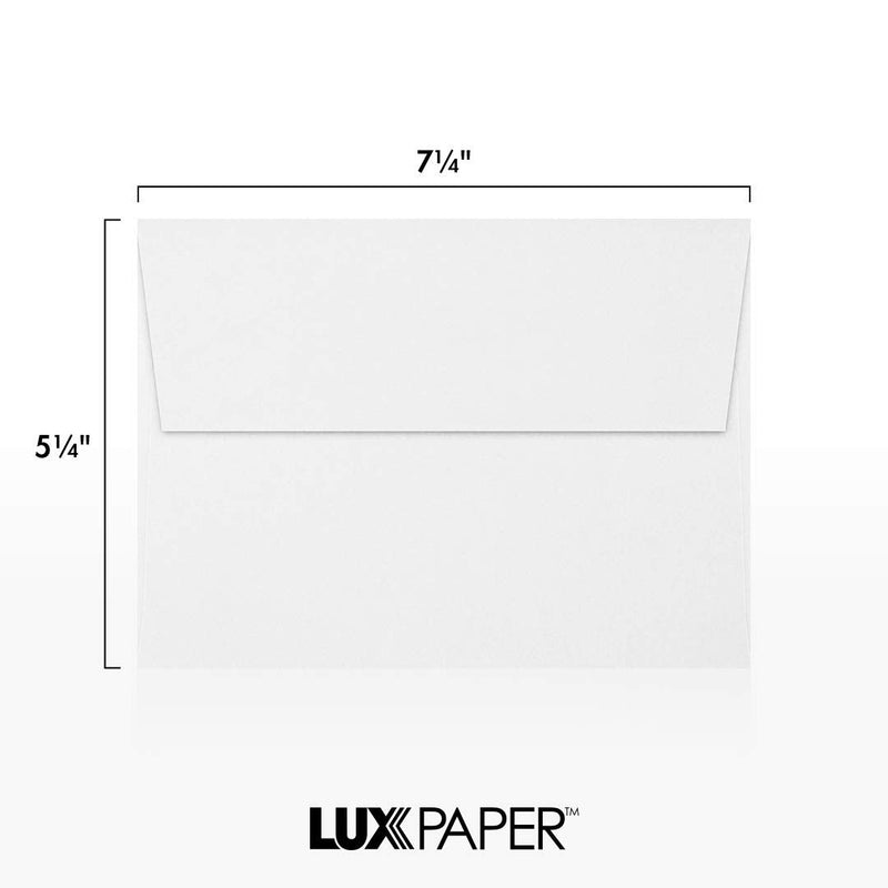 [Australia - AusPower] - LUXPAPER A7 Invitation Envelopes for 5 x 7 Cards in 80 lb. Bright White, Printable Envelopes for Invitations, w/Peel and Press Seal, 50 Pack, Envelope Size 5 1/4 x 7 1/4 (White) 50 Qty. 80lb. White 