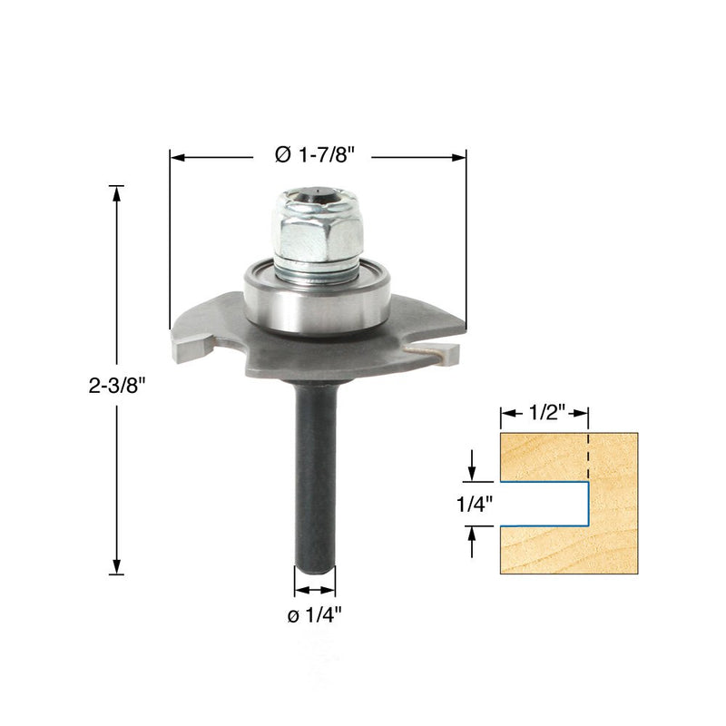 [Australia - AusPower] - Amana Tool - 53410 Slotting Cutter Assembly 3 Wing x 1-7/8 Dia x 1/4 Shank 