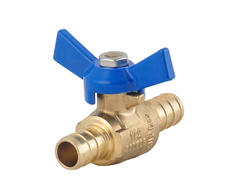 [Australia - AusPower] - PEX Brass Ball Valve, 1/2-in PEX Lead Free Brass Shut off Ball Valve with Red & Blue T (Butterfly ) Handle , PEX Barb Water Valve with cUPC Certified for Cold and Hot water-LD Brand (2-Pack) 2 1/2-in T handle R&B 