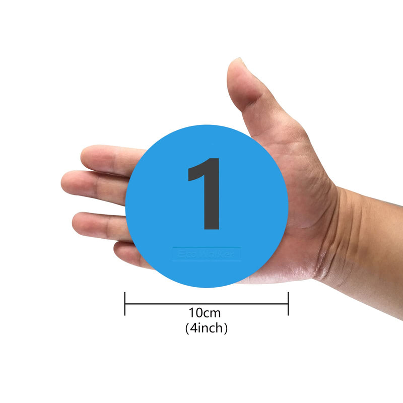 [Australia - AusPower] - Eco Walker 4inch Mini Floor Spot Markers for Classroom Preschool and Kindergarten (Set of 20pcs) (Blue number 1-20) Blue number 1-20 