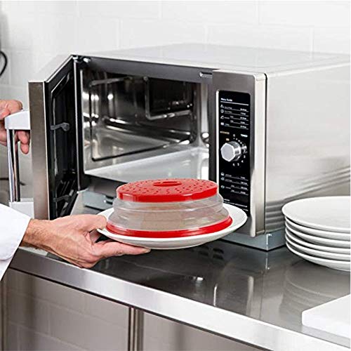 [Australia - AusPower] - Collapsible Microwave Food Cover BPA free TPR, 10.5inch, round with grip handle, Red… 1 