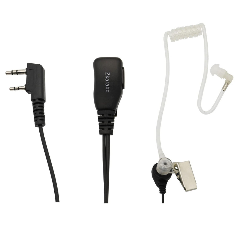 [Australia - AusPower] - Zkarabc Walkie Talkies Earpiece with Mic 2 Pin Acoustic Tube Headset Compatible with Kenwood BF-888S UV-5R Retevis H-777 RT22 Puxing Wouxun (10 Pack) 