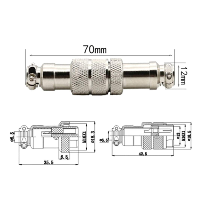 [Australia - AusPower] - daier 5Pcs 4Pin Aviation Connector,GX16 16mm Aviation Connector Plug Docking Femal & Male Circular Connector 4Pins 