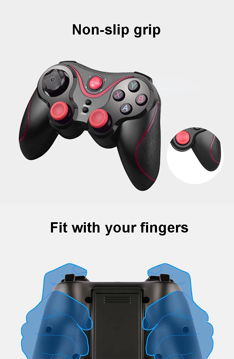 [Australia - AusPower] - Android Gamepad Controller, Megadream Wireless Key Mapping Gamepad Joystick Perfect for Call of Duty & Apex Legends & More, Compatible for Samsung Galaxy HTC LG Other Phone, Not for iOS Black+Red 