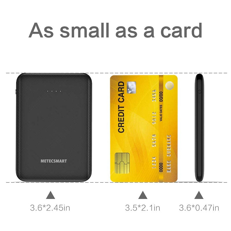 [Australia - AusPower] - Small Power Bank Metecsmart Mini Portable Charger 5V 2A 5000mAh USB External Backup Lightweight Travel Thin Ultra Slim Tiny Mobile Rechargeable Battery Pack for Cell Phones iPhone 11 Samsung Android 