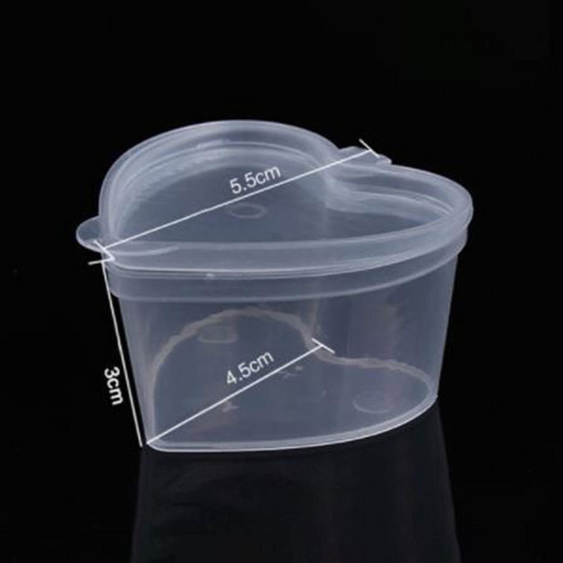 [Australia - AusPower] - EBLLPA 20pcs Disposable Mini Clear Plastic Condiment Sauce Cups with Lids Jello Shot Cups Leak Proof Plastic Condiment Souffle Containers for Restaurants, Party Supplies 