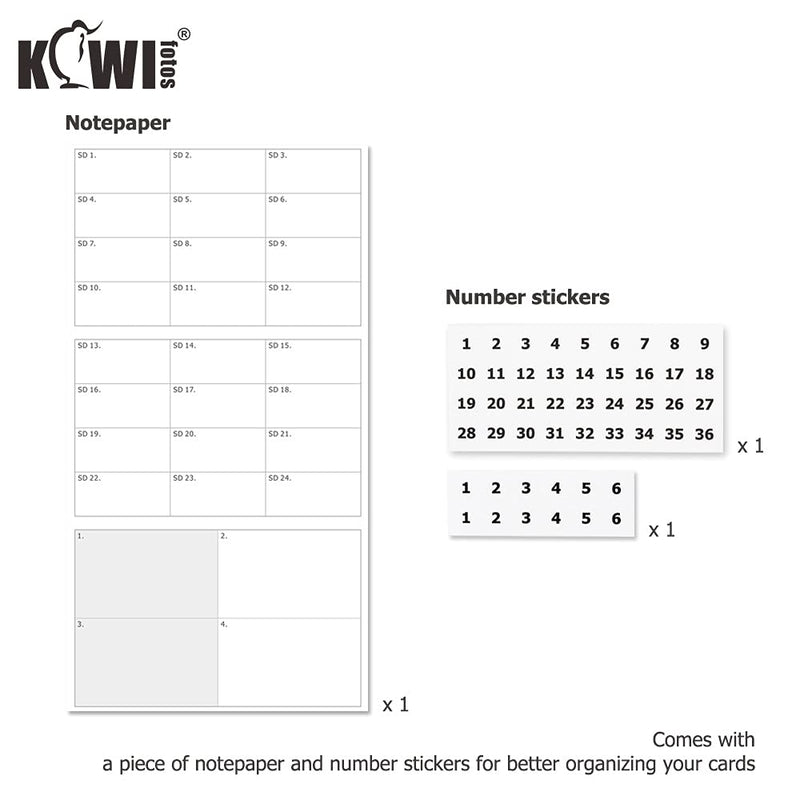 [Australia - AusPower] - (24 SD + 4 CF) 28 Slots Memory Card Case Holder with Labels, SD Card Wallet Storage for 24 SD SDXC SDHC Cards + 4 CF XQD Cards, Portable Carrying Cases Organizer with Number Sticker - Grey Gray, 24 SD + 4 CF 