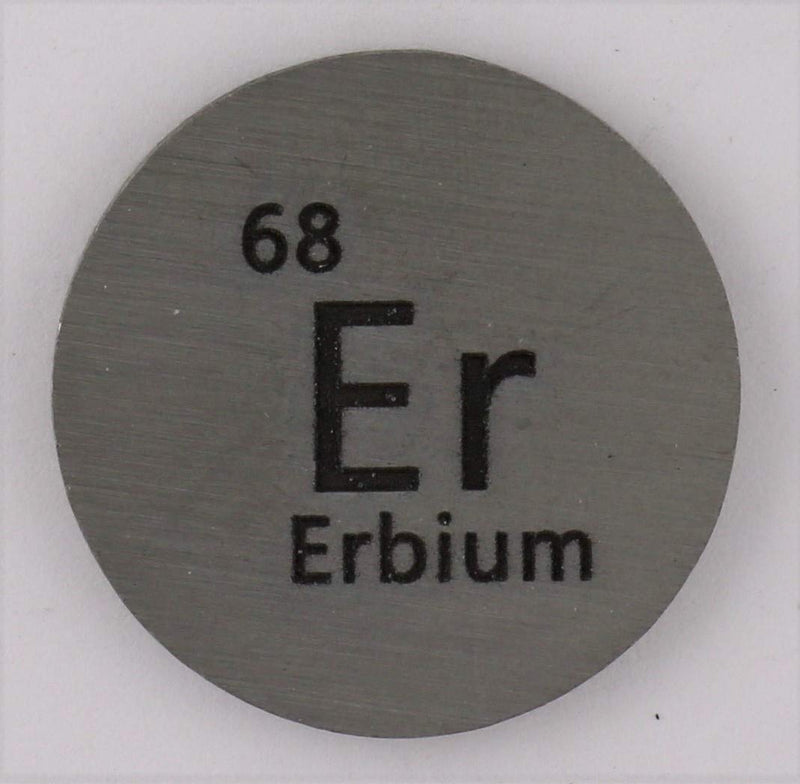 [Australia - AusPower] - Erbium (Er) 24.26mm Metal Disc 99.9% Pure for Collection or Experiments 