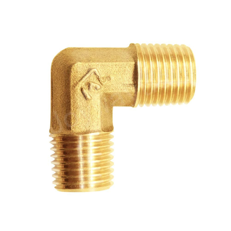 [Australia - AusPower] - Joywayus 90-Degree Male Elbow Pipe Fitting Forged Brass 90 Degree Right Angle 1/2"NPT Male x 1/2"NPT Male (Pack of 2) Male x Male 