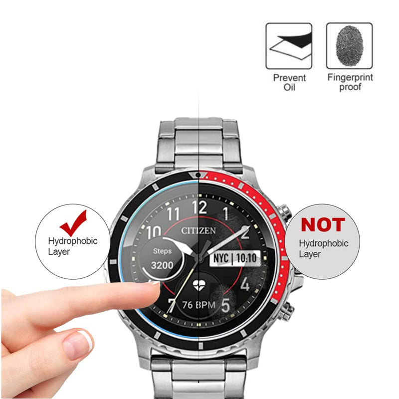 [Australia - AusPower] - (3PCS) Mihence Compatible for Citizen CZ Smart Watch Screen Protector, 9H Anti-Scratch Premium Real Tempered Glass Screen Protector for Citizen CZ Smart (46mm) Stainless Steel Smartwatch 