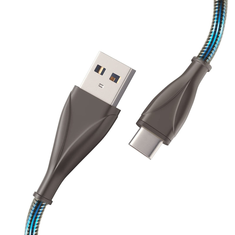 [Australia - AusPower] - CGCWW USB Type C Cables 3Pack (3/6/6FT), USB A to USB C Cables, Metal Braided Cable Cord Data Transfer Cable with Multi Charging Compatible with Most Type C Devices Grey 3FT+6FT+6FT 
