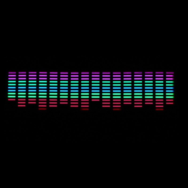 [Australia - AusPower] - ESUPPORT 45 x 11cm Sound Music Activate Sensor Car Auto Sticker LED Light Equalizer Glow Multi Colour 