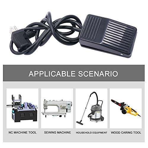 [Australia - AusPower] - TWTADE Momentary Deadman Foot Pedal Switch with 5ft Cable Control Machine,Meat Grinder,Woodworking Machine Control ，Grinder etc. Plastic Non Slip AC 250V 10A SPDT NO NC for CNC Industrial FS-01-X 