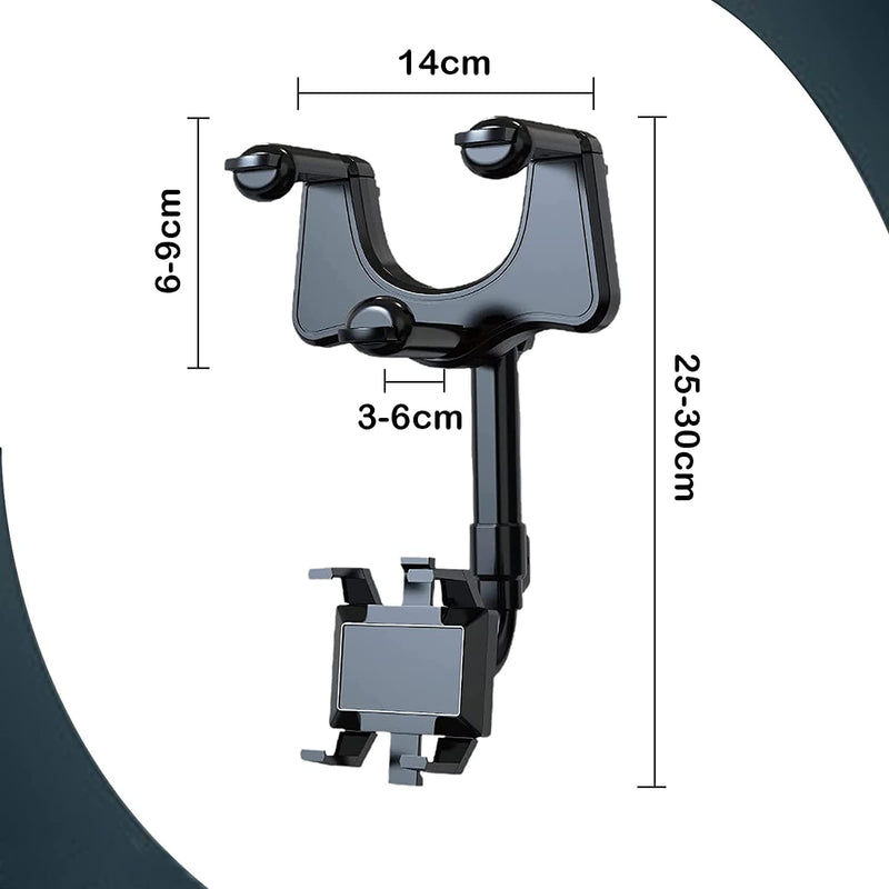 [Australia - AusPower] - 360°Rotatable and Retractable Car Phone Holder, Multifunctional Car Rearview Mirror Phone Holder, Universal Phone Navigation GPS Holder for All Smartphones and Car 