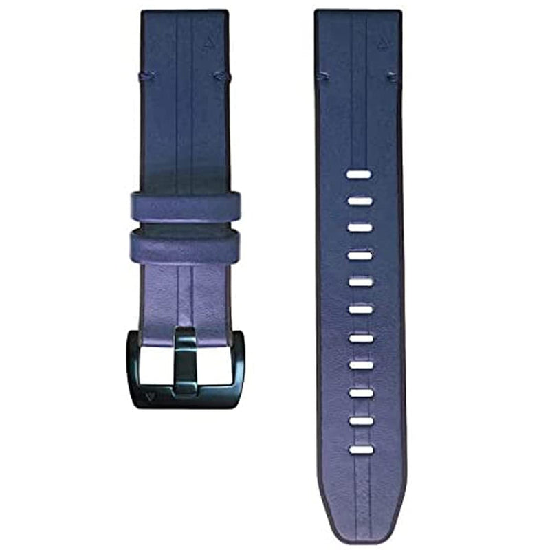 [Australia - AusPower] - JKER Compatible with Fenix 6X Band, Replacement Easy-fit Genuine Leather and Soft Silicone Watch Band for Fenix 5X/5X Plus/Fenix 6X Pro/Fenix 3/Fenix 3 HR/Tactix/Descent MK1/D2 Delta PX Smartwatches Mindnight Blue 
