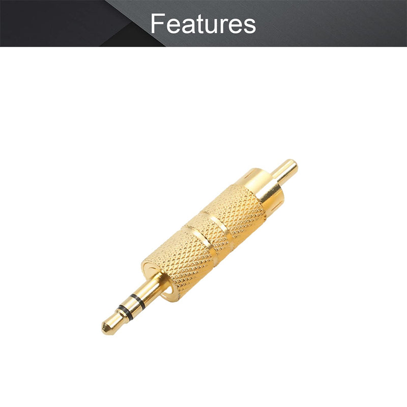 [Australia - AusPower] - Fielect 3.5mm Male to RCA Male Connector Stereo Audio Video Adapter Coupler Converters Zinc Alloy 8Pcs 8Pcs 3.5mm Male to RCA Male 