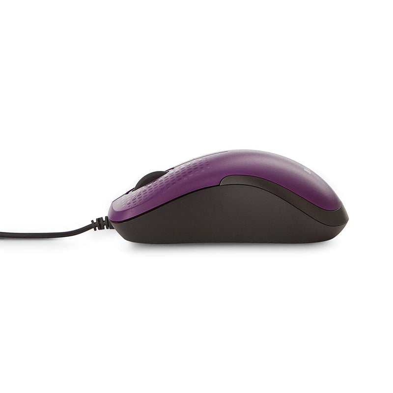 [Australia - AusPower] - Verbatim USB Silent Corded Optical Mouse - Computer Wired Noiseless and Silent Click Mouse for Mac and PC- Purple 