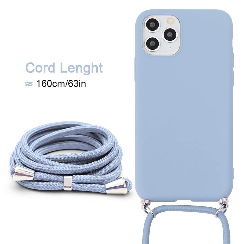 [Australia - AusPower] - Yoedge Crossbody Case for Apple iPhone 13 Pro Max with Neck Cord Strap, Shockproof Blue Soft TPU Silicone Protection Cell Phone Cover with Adjustable Lanyard Compatible with iPhone 13 Pro Max 6.7" A_Light Blue 