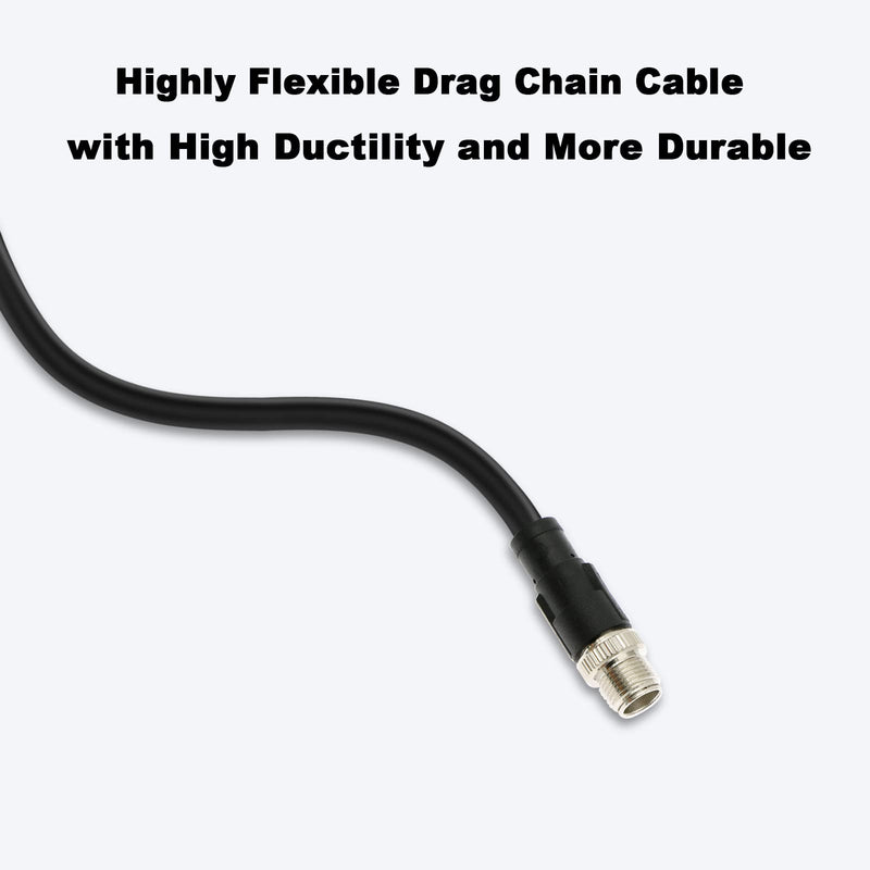 [Australia - AusPower] - Alvin’s Cables M12 8 Pin Male to RJ45 Shielded Ethernet Cable X Coded 8 Position Cat6a Cable for Cognex Industrial Camera 3.2ft/1M Black 