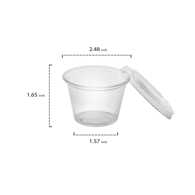 [Australia - AusPower] - Party Essentials N2550 Squeezable Plastic Gelatin/Jello Shot Glasses/Portion Souffle Cups/Condiment Sauce Containers with Lids, 50 Sets, 2.5 oz. Clear 