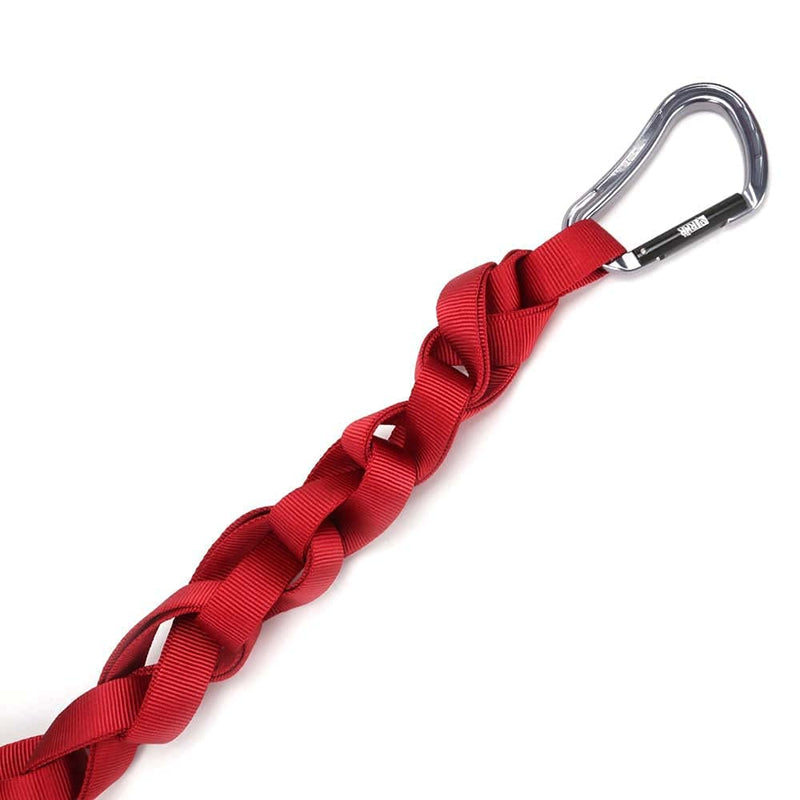 [Australia - AusPower] - Rock-N-Rescue 20-Foot Webbing and Carabiner Combo - Heavy-Duty Tubular Nylon, Made in USA, Rock Climbing, Firefighter, and Rescue Gear Red 