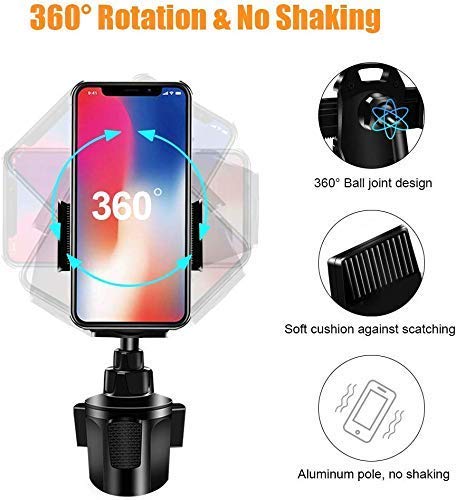 [Australia - AusPower] - Lopnord Car Cup Holder Phone Mount Wireless Charger Compatible with iPhone 13 12 11 Pro Max Mini XS XR SE, Auto Clamping Wireless Charging Stand for Samsung Galaxy S22 S21 S20 S10 S9 S8 S7 