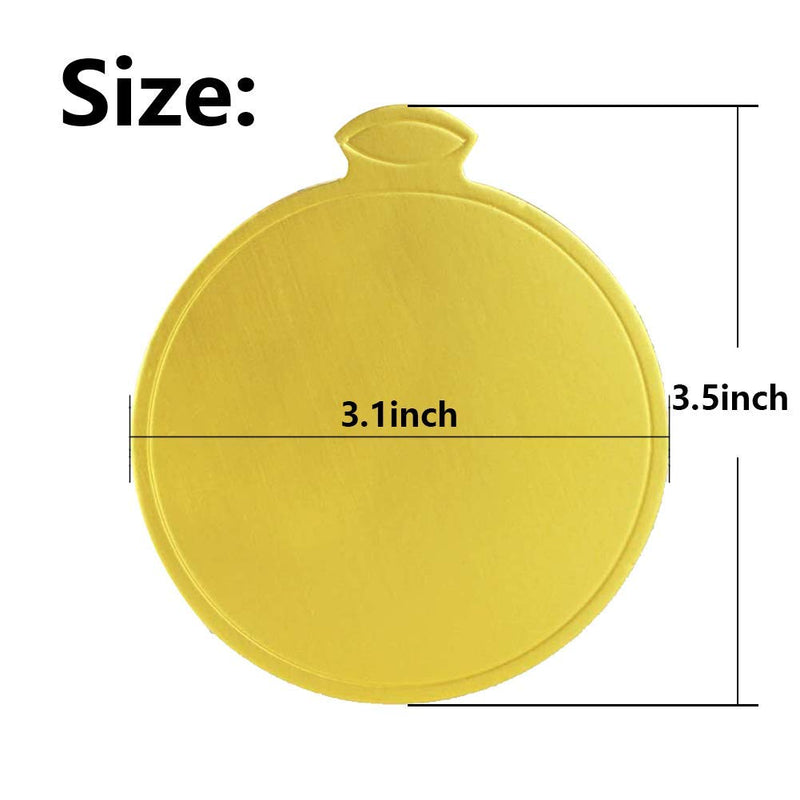 [Australia - AusPower] - HANSGO Mini Round Golden Cardboard Cake Base, Mousse Cake Boards100PCS Cake Paper Plates Circle Cardboard Base Dessert Board Base Grease Round Cake Base 