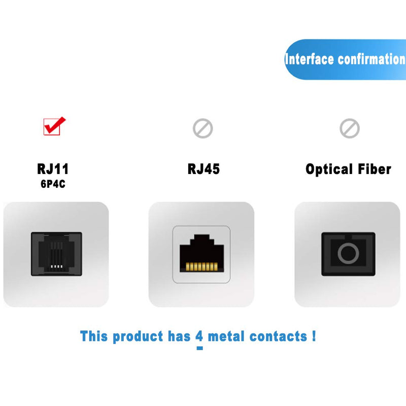 [Australia - AusPower] - Telephone Splitter, 3-Pack RFAdapter RJ11 Male to Female Two Way Phone Line Splitter Converter Cable 