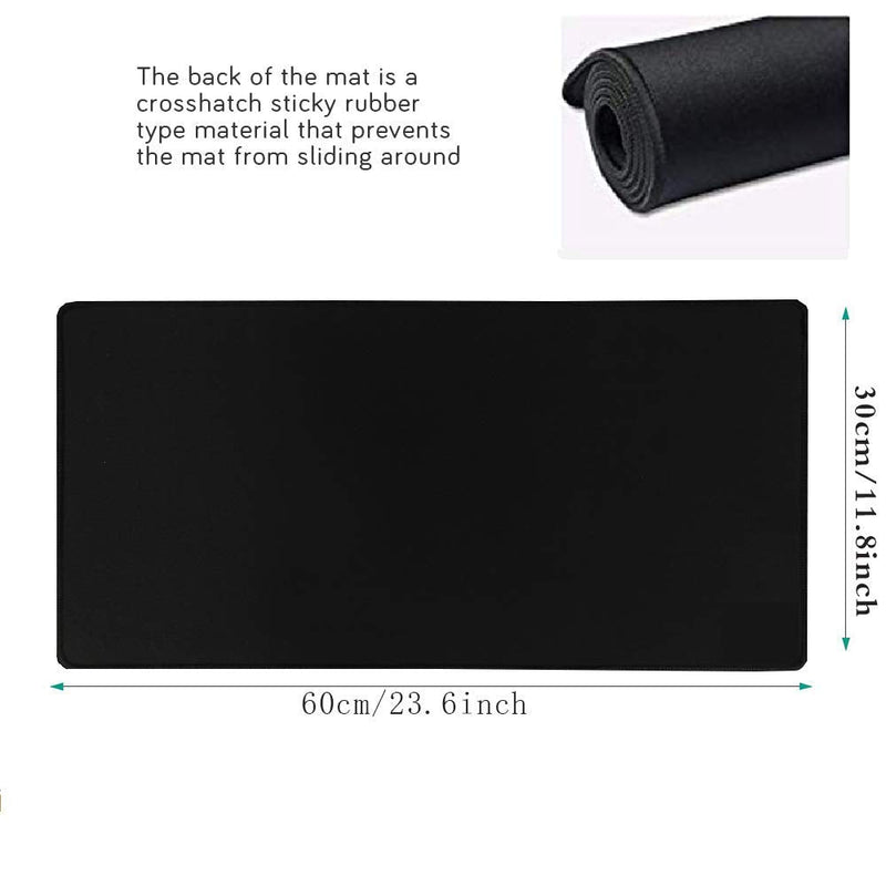 [Australia - AusPower] - YEBMoo Extra Large Gaming Mouse Pads/Extended Protective Office Desk Mouse Mat Non-Slip Professional Precision Tracking Surface (23.6" x 11.8") for PC Computer Laptop(60x30 Black001) 60x30 Black001 