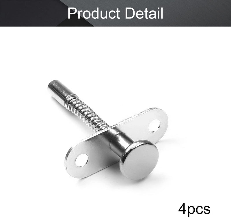 [Australia - AusPower] - Auniwaig Plunger Latches Spring-Loaded Stainless Steel, 6mm / 0.24" Spring Outer Diameter 4mm/0.16" Rod Diameter 70mm /2.76"Length, Silver 4pcs 