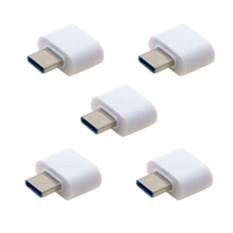 [Australia - AusPower] - Xiwai 5pcs Type-C USB-C to USB 2.0 OTG Adapter for Cell Phone Tablet & USB Cable & Flash Disk & Mouse & Laptop (White) white 