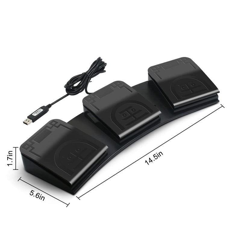 [Australia - AusPower] - PCsensor USB Foot Pedal PC Triple Foot Switch Programmable Computer Keyboard Shortcut Key Customized Combination Key One Key Move for Video Game Office Equipment Control HID (Photoelectric) Photoelectric Switch 