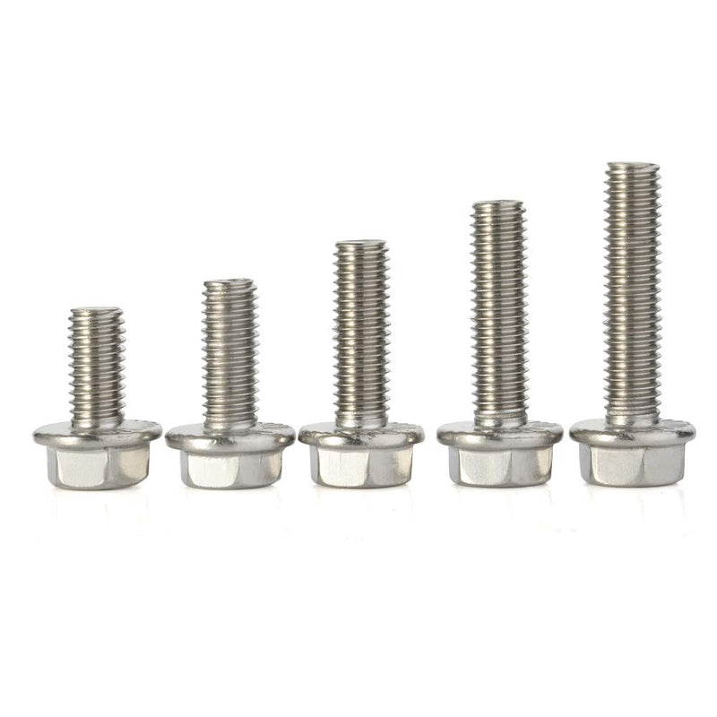 [Australia - AusPower] - M8 x 10mm Flanged Hex Head Bolts Flange Hexagon Screws, Stainless Steel A2, DIN 6921, 20 PCS M8-1.25 x 10mm (20 PCS) 