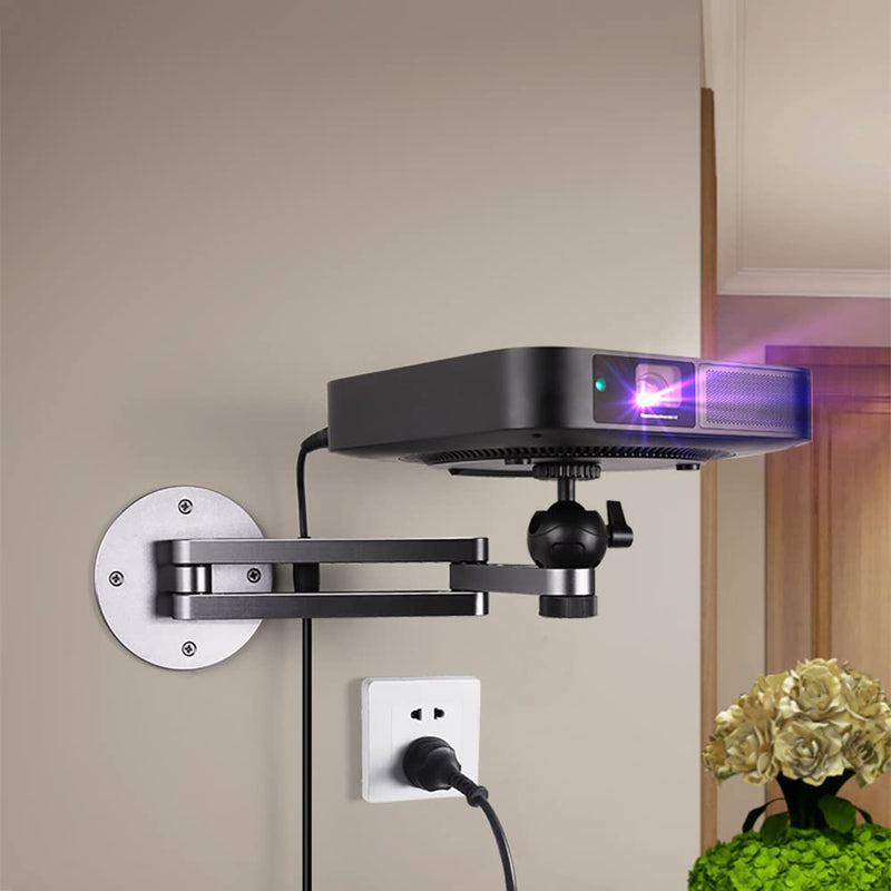 [Australia - AusPower] - Foldable Projector Wall Mount Universal Adjustable Ceiling Wall Projector Mount Stand Aluminum Alloy Projectors Bracket (Wall Mount) 