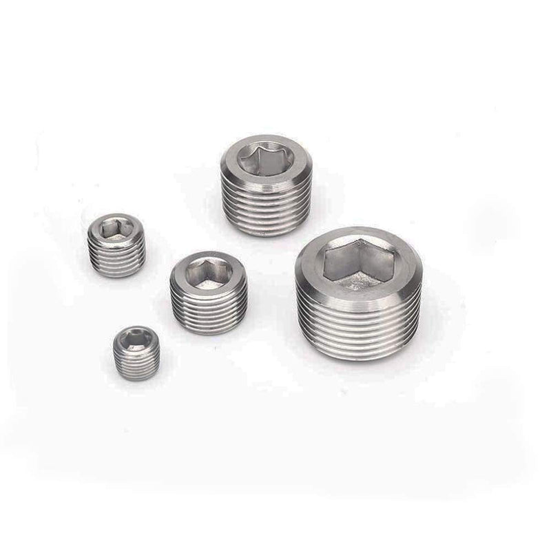 [Australia - AusPower] - Metalwork 304 Stainless Steel Pipe Fitting, Hex Countersunk Plug, 3/8" NPT Male (Pack of 5) Pack of 5 