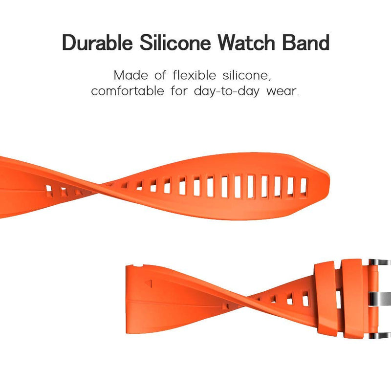 [Australia - AusPower] - NotoCity Compatible with Fenix 5 Plus Watch Band Replacement Silicone Watch Strap for Fenix 5/Fenix 6/Fenix 6 Pro/Fenix 7/Forerunner 935/945/Approach S60/Quatix 5/epix Smartwatch (Orange) Orange 