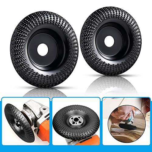 [Australia - AusPower] - Wood Carving Disc Grinder Wheel Disc Coarse Grinding Dish for Shaping Sanding Carving 4 Inch (100mm) Shaping Disk for Woodworking Angle Grinders with 5/8” (16mm) Arbor 2 Packs 