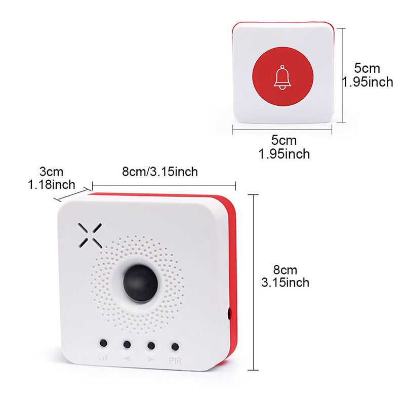 [Australia - AusPower] - EKDJKK Wireless Caregiver Pager Call Button Nurse Alert System Call Bell Help Button for Home/Elderly/Patient/Disabled Attention Pager B 