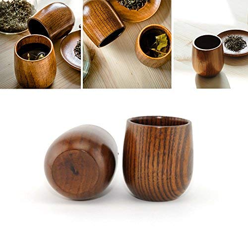 [Australia - AusPower] - Wooden Tea Cups Top Grade Natural Solid Wood Tea Cup 4 Pack,Wooden Teacups Coffee Mug Wine Mug for drinking Tea Coffee Wine Beer Hot Drinks,100-200 ML 