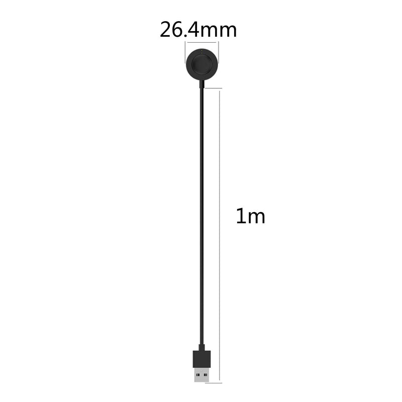 [Australia - AusPower] - RuenTech Charger Compatible with Fossil Gen 5 / Gen 4 / Sport Smartwatch Rapid Charger Magnetic (Black+Black) 
