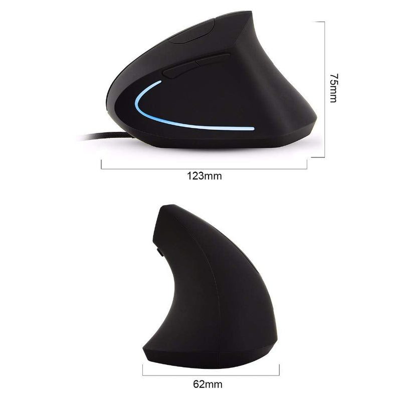 [Australia - AusPower] - Ai5G Wired Vertical Mouse Adjustable DPI Laptop Desktop Computer Mouse Optical Mice (for Right Hand) for Right Hand 