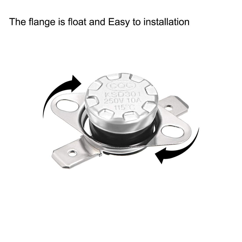 [Australia - AusPower] - uxcell KSD301 Thermostat 115°C/239°F 10A Normally Closed N.C Adjust Snap Disc Temperature Switch for Microwave,Oven,Coffee Maker 2pcs 