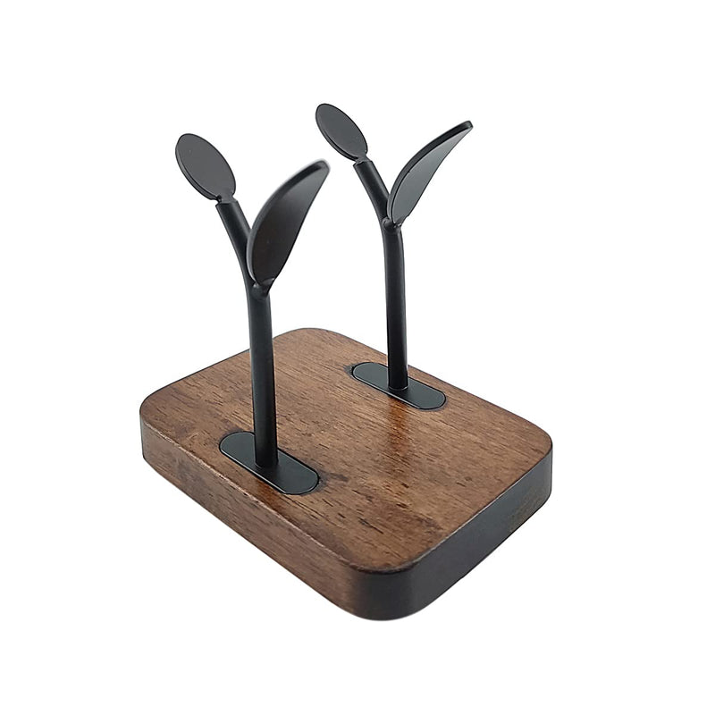 [Australia - AusPower] - Napkin Holder for Table, Leaf Shape Rustic Wooden Napkins Holder ,Paper Napkin Holder Wood for Dinner Table Black and Brown 