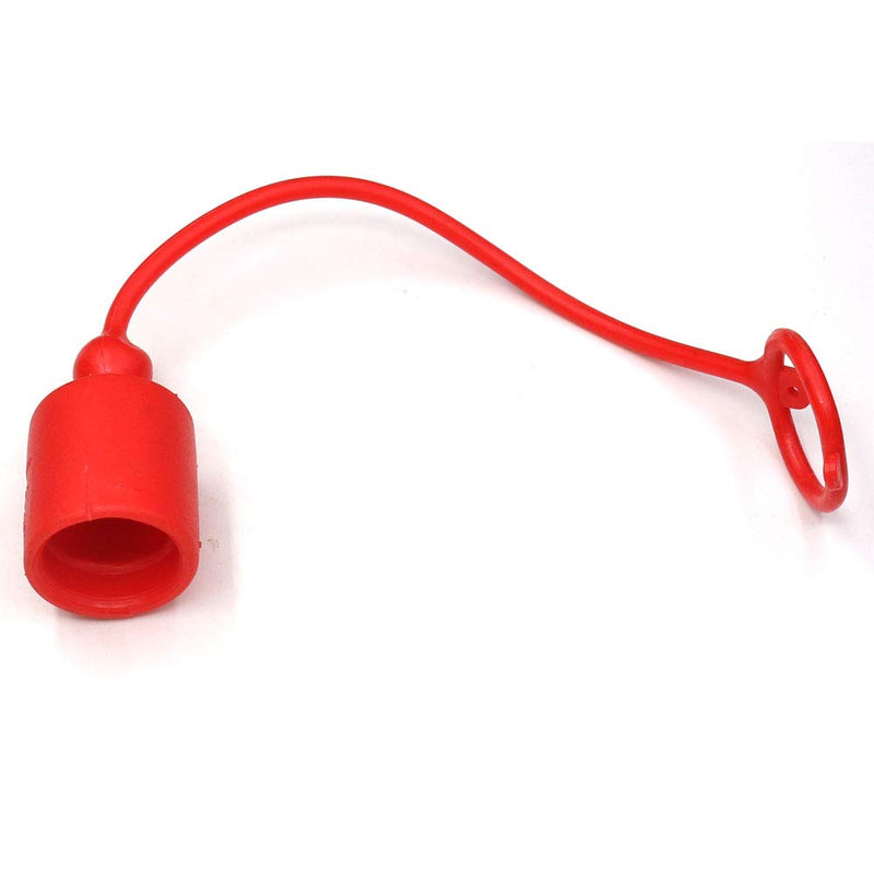 [Australia - AusPower] - 3/8 Hydraulic Coupler Dust Cap,ISO A Pioneer Style Male Female Hydraulic Quick Disconnects Port Plug Covers Fittings,Red Cap with Retention Ring Keeps Cap Attached to Hose ISO-A 3/8 Dust Cap 