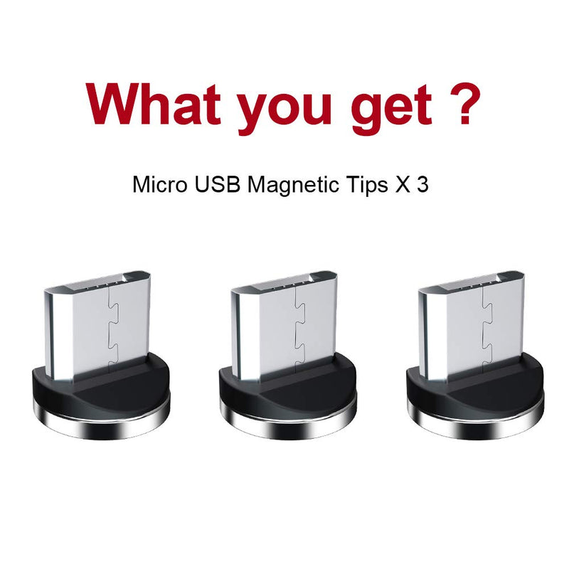 [Australia - AusPower] - A.S Magnetic Connector Tips Head for Micro USB Android Devices 3 Pack, USB C Magnetic Phone Cable Adapter 