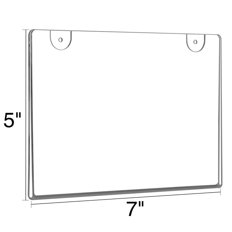 [Australia - AusPower] - NIUBEE 6 Pack 5x7 Clear Acrylic Sign Holder,Horizontal Wall Mount Sign Holder Plastic Picture Frames for Paper, Bonus with 3M Tape and Mounting Screws 