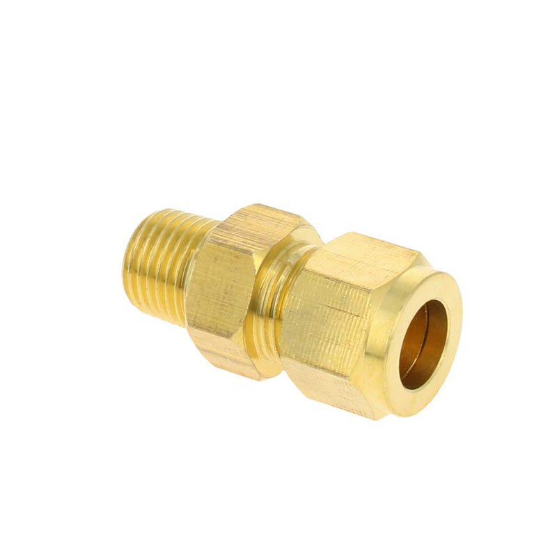 [Australia - AusPower] - MroMax Brass Compression Tube Fitting 10mm /0.39" ID Male Thread Pipe Adapter for Water Irrigation System 2pcs 