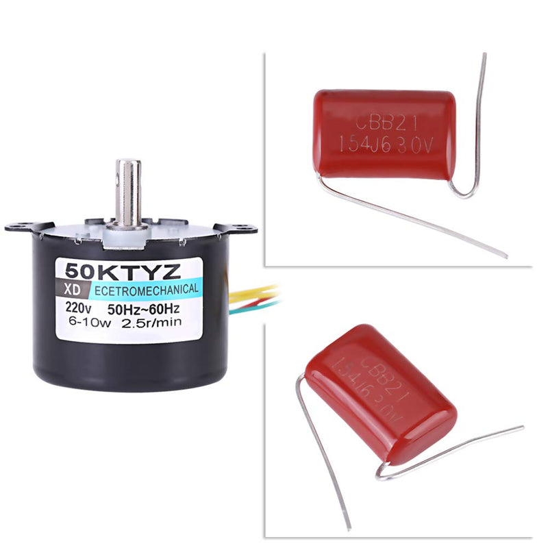 [Australia - AusPower] - AC220V 10W 0.5A Electric Motor, 2.5RPM/20RPM High Torque Permanent Magnet Synchronous Motor, CW/CCW(2.5RPM) 