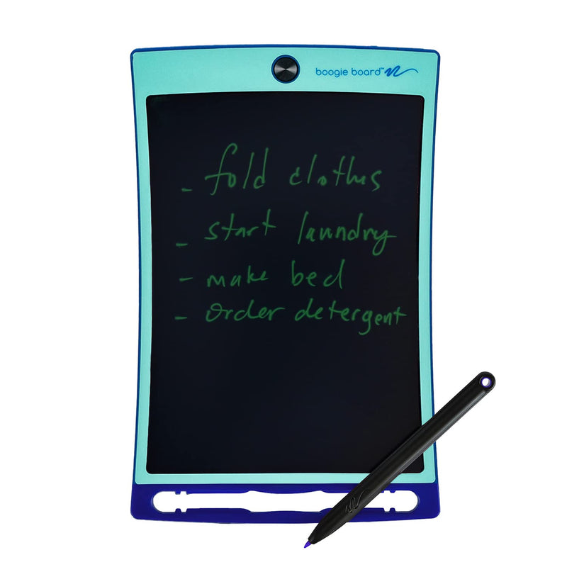 [Australia - AusPower] - Boogie Board Jot Reusable Writing Tablet with Nylon Protective Sleeve - Includes 8.5 in LCD Writing Tablet with Built in Magnets and Kickstand, Instant Erase, and Stylus Pen, Bahama Blue 