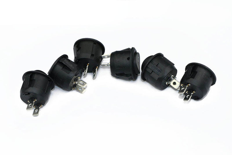 [Australia - AusPower] - 2-Pin Snap-in Round Rocker Latching ON/Off Car/Boat Switch 10A/125V, 6A/250V (6 Pack) from U.S. SOLID 